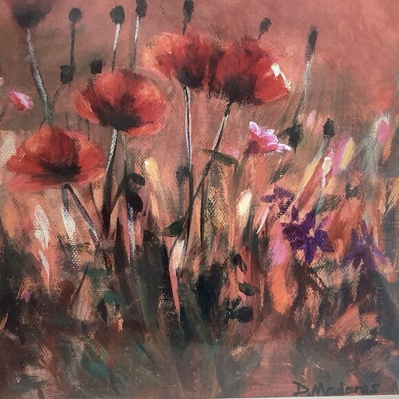 Diana Madaras Poppy Desert Flowers Art Acrylic Print COA Unframed Matted Signed - Picture 2 of 15